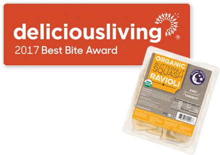 image: delicious living 2017 Best Bite Award is Butter Squash Ravioli